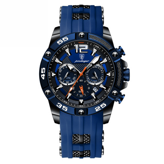 Reloj Poedagar Militar Negro con azul